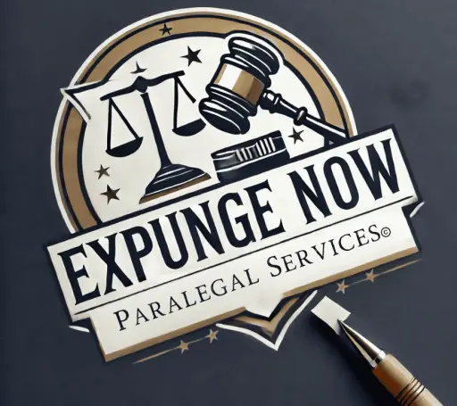 Expunge Now Paralegal Services logo, featuring a justice scale and gavel.